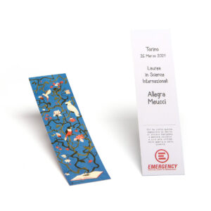 Segnalibro in carta riciclato personalizzabile con pappagalli e libri