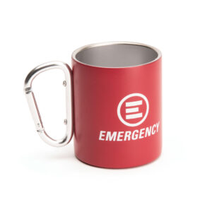 Tazza EMERGENCY in acciaio con moschettone